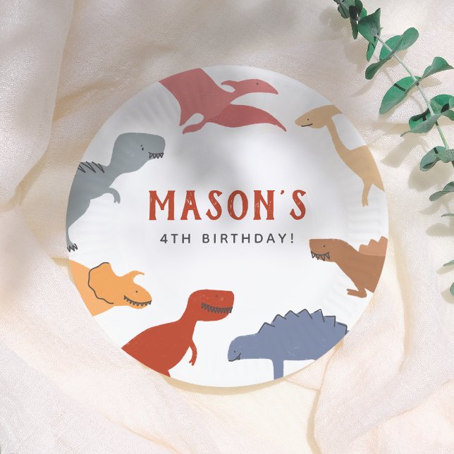 Stomp, Chomp & Roar! Dinosaurs Boy Birthday Party  Paper Plates (Creator Uploaded)