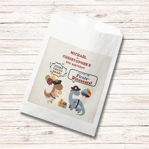Stomp Chomp Roar Pirate Dinosaur Twin Boy Birthday Favor Bag