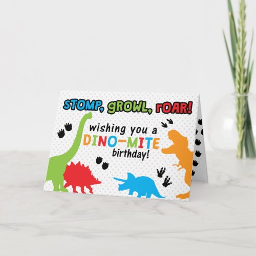 Stomp Growl Roar Dinosaur Happy Birthday _ GLS Card