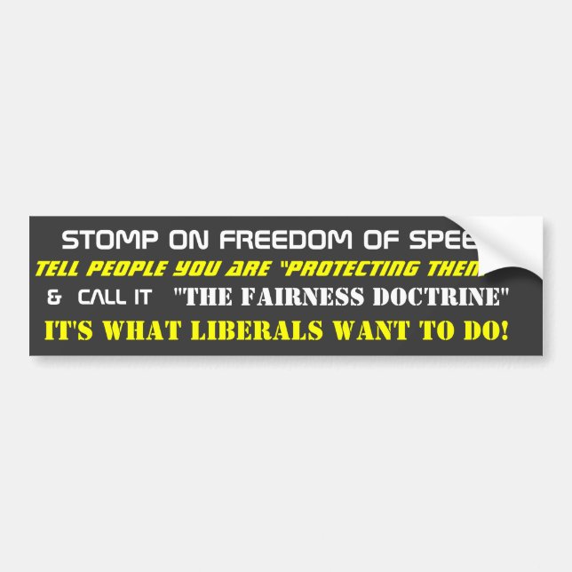 STOMP ON FREEDOM OF SPEECH...(READ...ORWELL!) BUMPER STICKER (Front)