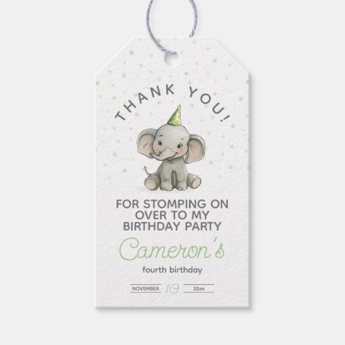 Stomp on Over Cute Elephant  Gift Tags