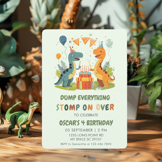 Stomp On Over Dinosaur Birthday Invitation (Creator Uploaded)