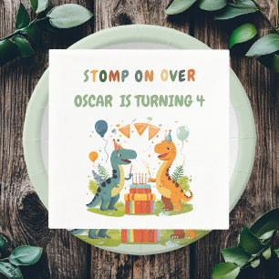 "Stomp On Over Dinosaur Birthday Napkins