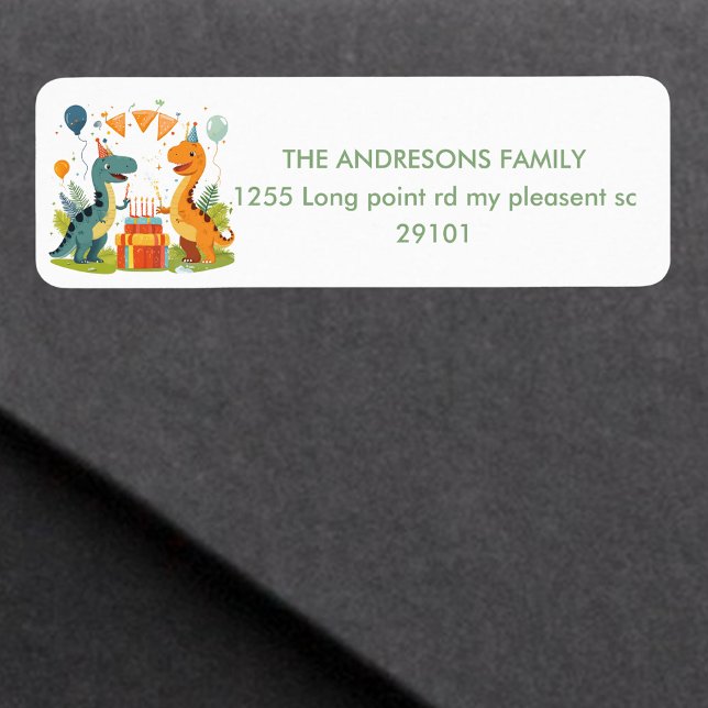 "Stomp On Over Dinosaur Birthday Party  Label (Creator Uploaded)