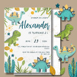 Stomp on Over Dinosaur Jurassic  Kids Birthday Note Card<br><div class="desc">Stomp on Over Dinosaur Jurassic Kids Birthday Note Card</div>