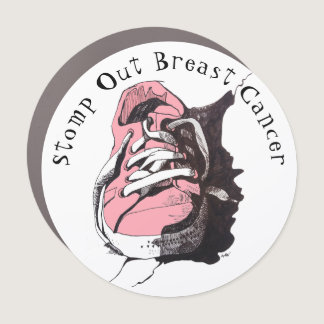 Stomp Out Breast Cancer Pink Sneaker Car Magnet