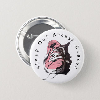 Stomp Out Breast Cancer Pink Sneaker Pin Button