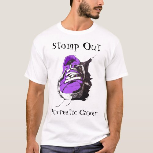 Stomp Out Pancreatic Cancer Purple Sneaker Mens T_Shirt
