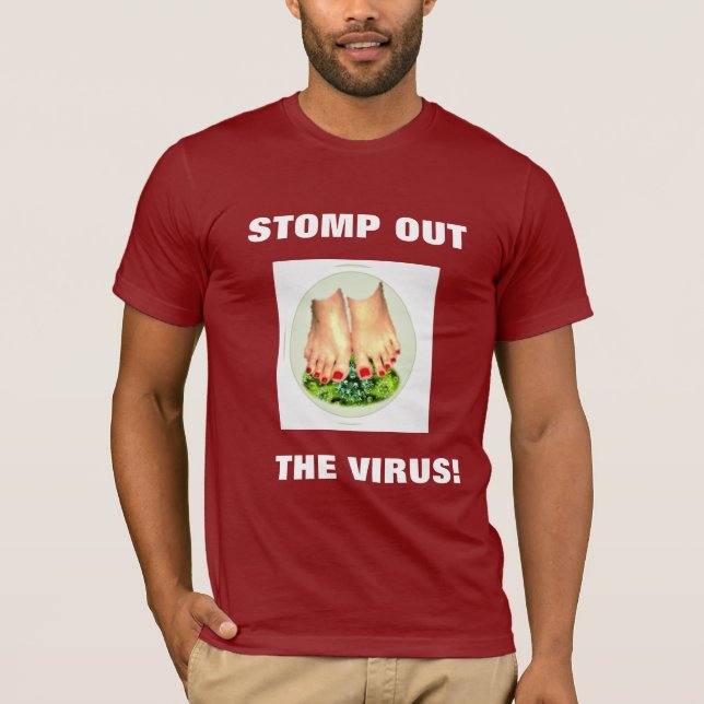 STOMP OUT THE VIRUS MEN'S RED SHIRT (Front)