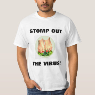STOMP OUT THE VIRUS MEN'S WHITE SHIRT