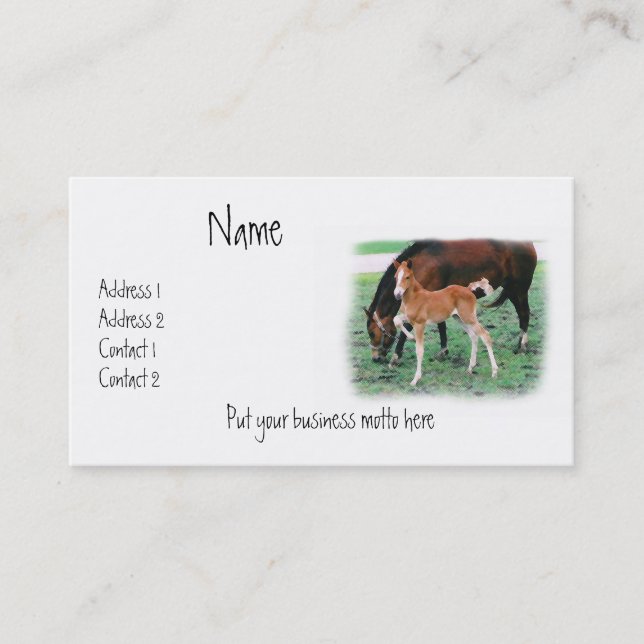 Stomping Foal Crosstitch Business Card (Front)