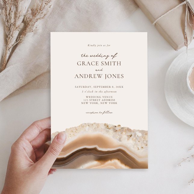 Stone Agate Marble Wedding Invitation (Creator Uploaded)