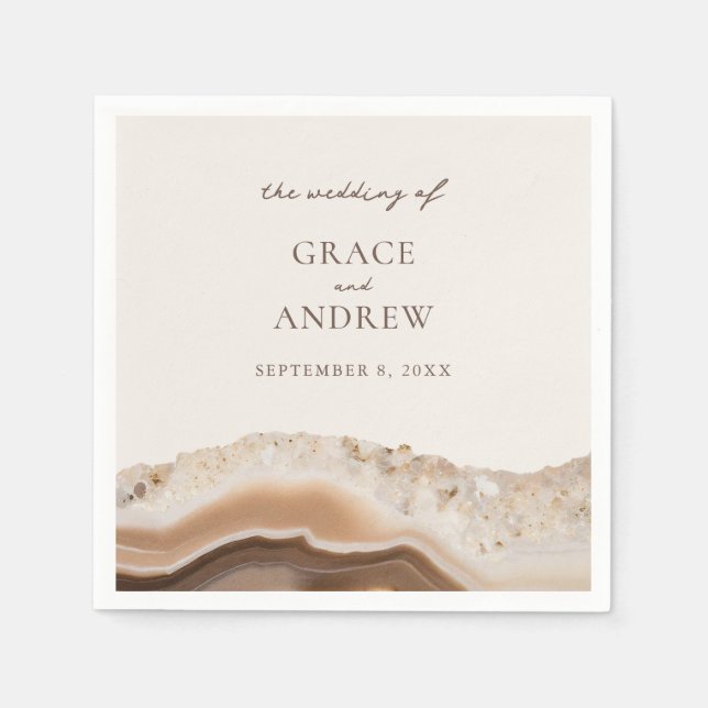 Stone Agate Marble Wedding Napkins (Front)
