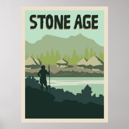 Stone Age Board Game Minimalist Travel Style  Ga Poster