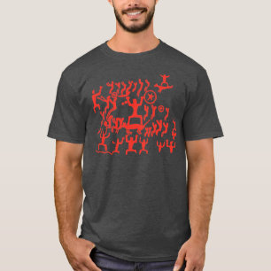 Stone Age Cave Painting Paleolithic Art Pattern  T-Shirt
