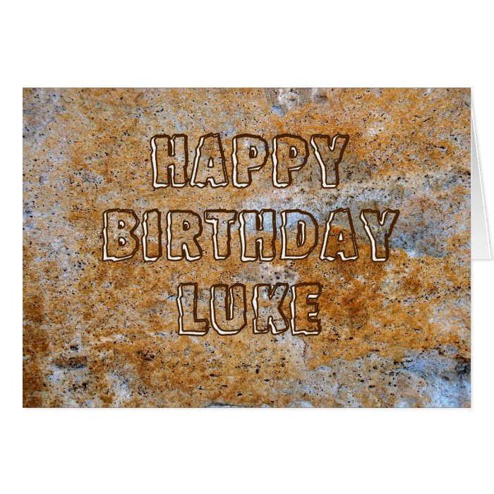 Stone Age Happy Birthday Luke Card