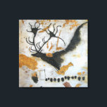Stone Age Lascaux Megaloceros Cave Painting Canvas Print<br><div class="desc">Unique canvas print replica Lascaux (Lascaux Caves) (English /læsˈkoʊ/, [1] French: [lasko][2]) is the setting of a complex of caves in southwestern France famous for its Paleolithic cave paintings. The original caves are located near the village of Montignac, in the department of Dordogne. They contain some of the best-known Upper...</div>