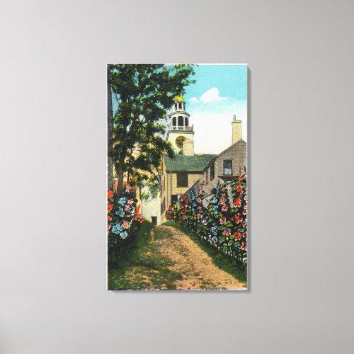 Stone Alley View of South Tower and Town Clock Canvas Print