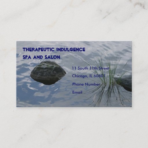 Customizable Stone and water grass in lake Business Card