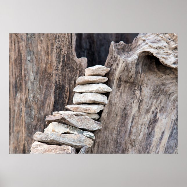 Stone and wood (vertical) poster (Front)