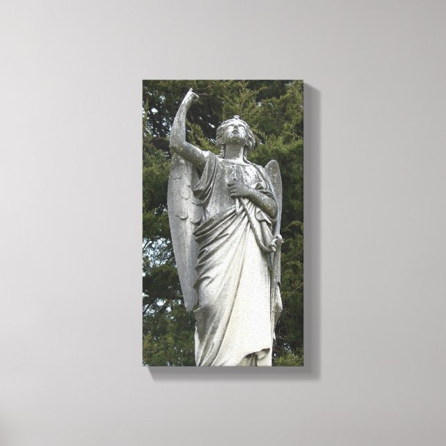 Stone Angel Black and White Canvas Print (Front)