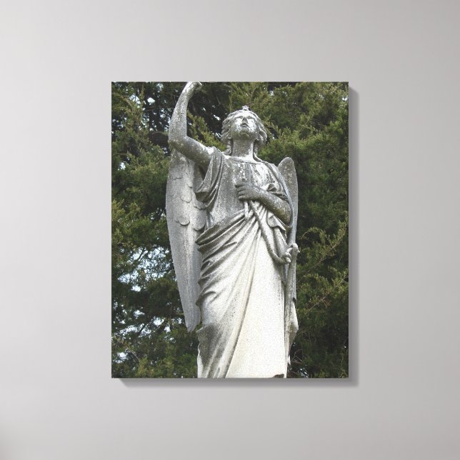 Stone Angel Black and White Canvas Print (Front)