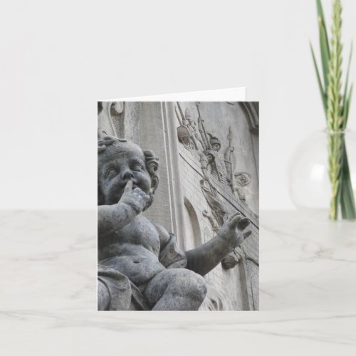 Stone Angel Cherub Gothic Card BLANK INSIDE 