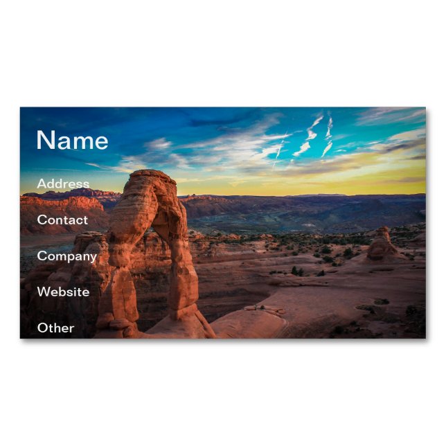 Stone arch business card magnet (Front)