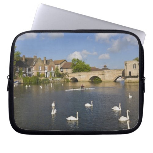 Stone arched bridge and River Ouse St Ives Laptop Sleeve