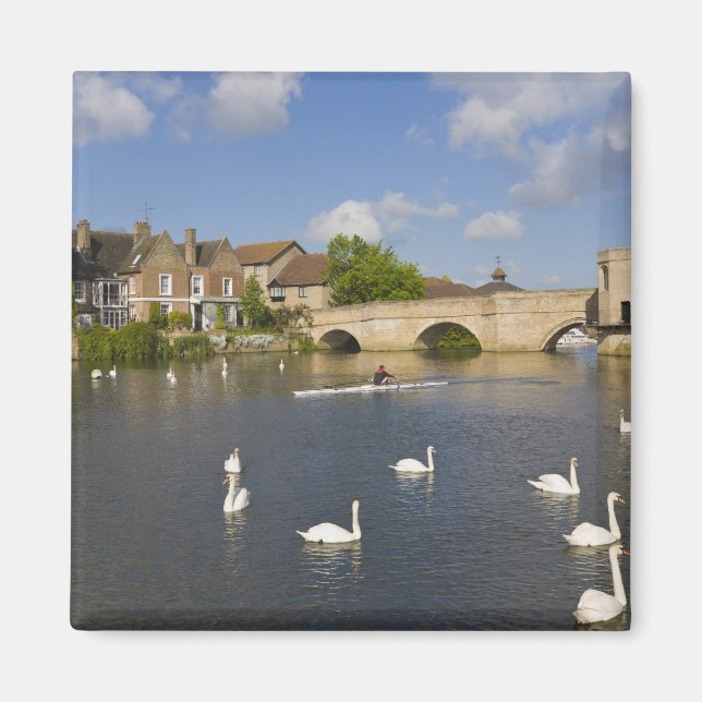 Stone arched bridge and River Ouse, St Ives, Magnet (Front)