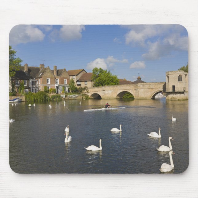 Stone arched bridge and River Ouse, St Ives, Mouse Pad (Front)