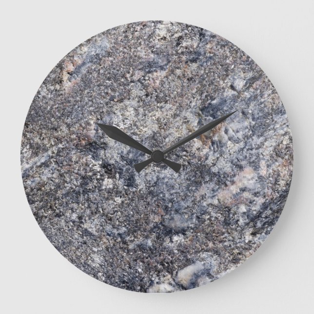 Stone Background - Gray Slate Rock Template Large Clock (Front)