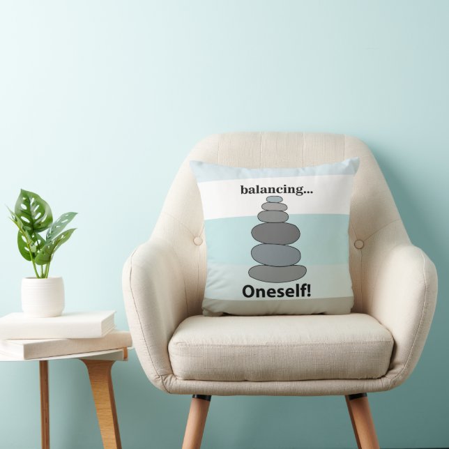 Stone Balancing  Throw Pillow (Chair)