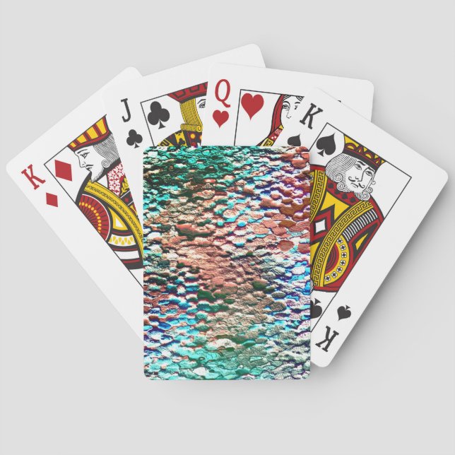 Stone base plastered with rustic mortar and splash poker cards (Back)