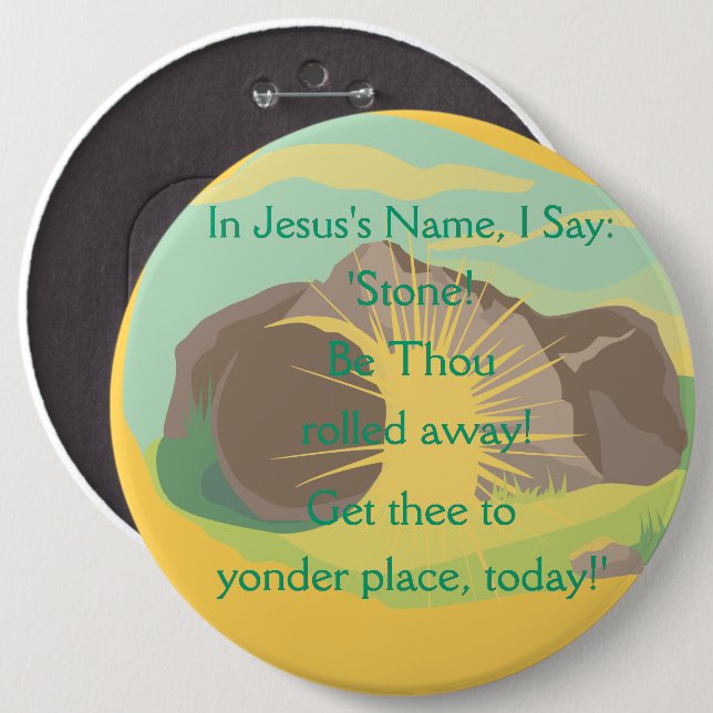 Stone! Be Thou Rolled Away! Eng Resurrection Btn Button (Front & Back)