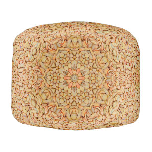 Stone Beach  Vintage Fractal Kaleidoscope Pouf