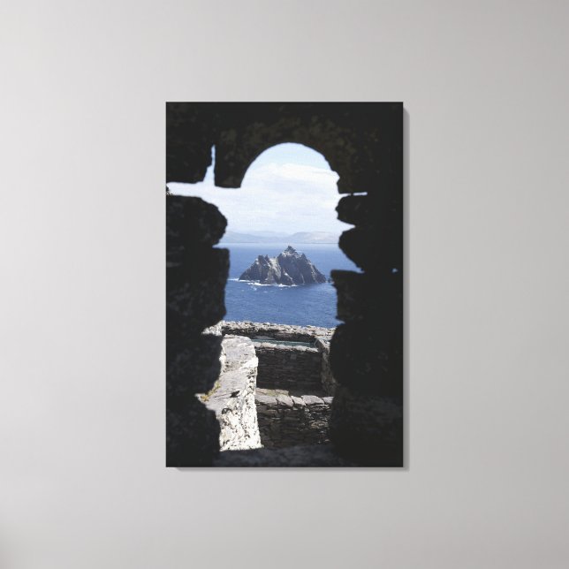 Stone Beehive Monk Huts Clochanson Skellig Michael Canvas Print (Front)