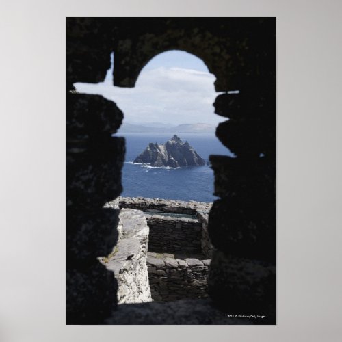 Stone Beehive Monk Huts Clochanson Skellig Michael Poster