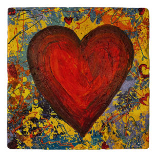 Stone Big Heart Trivet