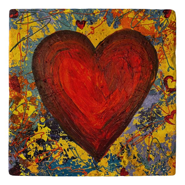 Stone Big Heart Trivet (Front)