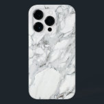 Stone Black White Grey Carrara Marble Case-Mate iPhone 14 Pro Case<br><div class="desc">Carrara marble photograph printed on iphone case. Customize with your name or images.</div>