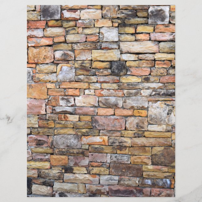 Stone Block Wall Background Scrapbook Paper (Front)