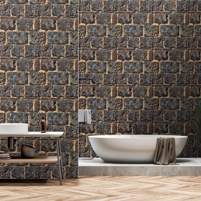 STONE BLOCKS MASONRY  WALLPAPER  (Bathroom)