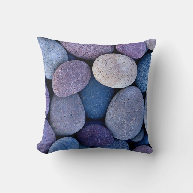 Stone blue rocks throw pillow (Front)