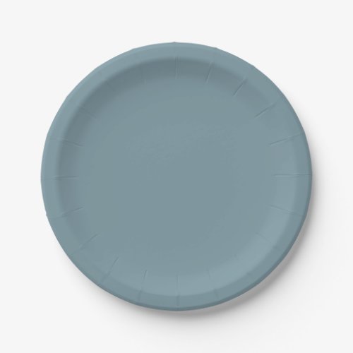 Stone Blue Solid Color Paper Plates