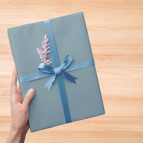 Stone Blue Solid Color Wrapping Paper