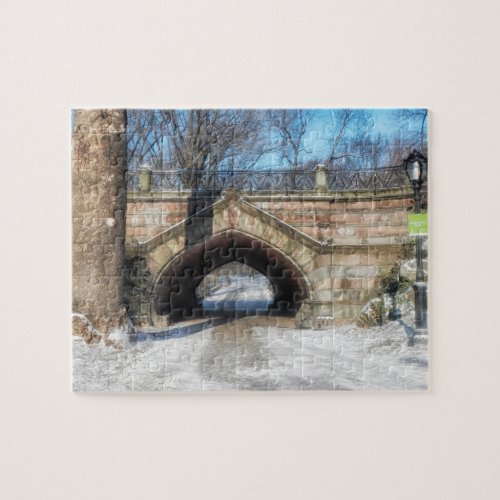 Stone Bridge _ Central Park in Winter Jigsaw Puzzle