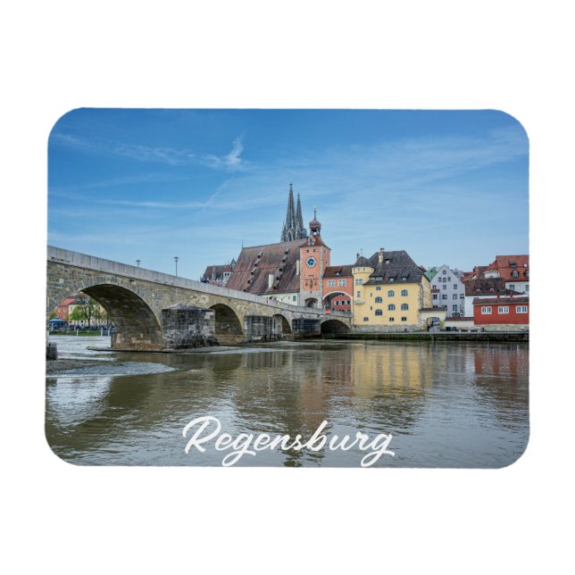 Stone Bridge in Regensburg, Germany Magnet (Horizontal)