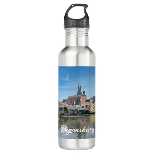 Stone Bridge in Regensburg Germany Stainless Steel Water Bottle