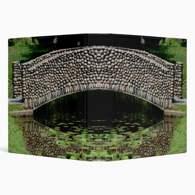 Stone Bridge Lilypads Nature 3 Ring Binder (Background)